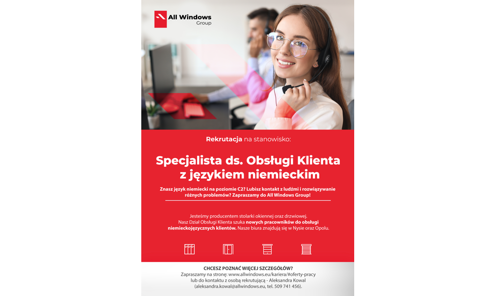 Rekrutacja na stanowisko: Specjalista ds. Obsługi Klienta z językiem niemieckim