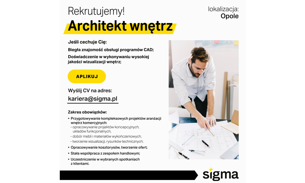 Ogłoszenie o pracę - Architekt wnętrz, Opole