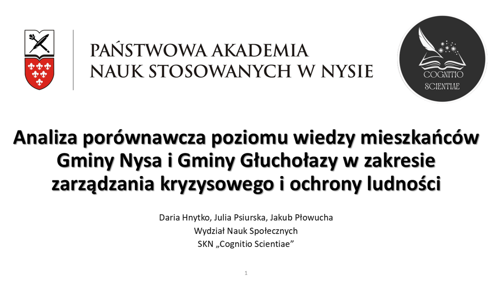 Koncepcja badania empirycznego na przykładzie VI Nyskiego Forum Bezpieczeństwa i Administracji - SKN "Cognitio Scientiae"