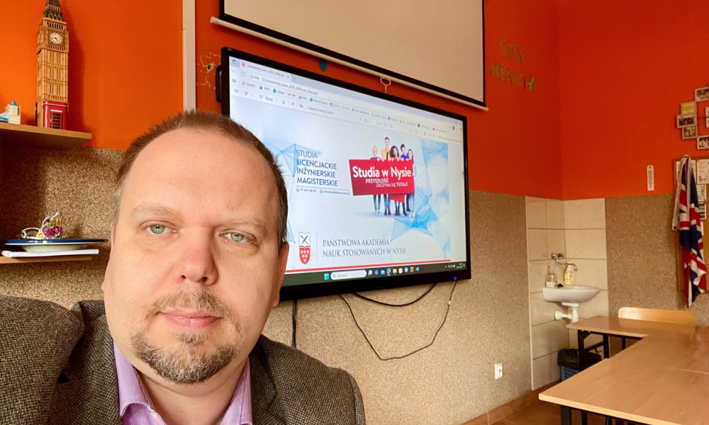 Wyjazd promocyjny Uczelni dra Grzegorza Chmielewskiego do Brzegu