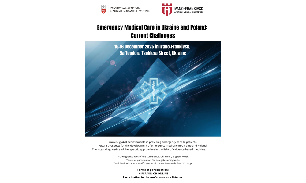 Zaproszenie na XI Polsko–Ukraińską Konferencję Naukowo-Praktyczną “MEDICAL SECURITY OF EMERGENCY CONDITIONS IN UKRAINE AND POLAND: CONTEMPORARY CHALLENGES”