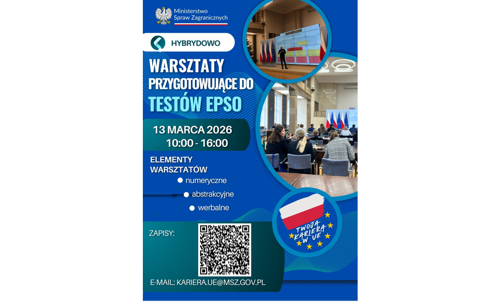 Warsztaty przygotowujące do testów EPSO – 13 marca 2026 r.