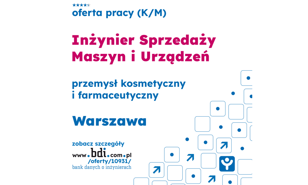 Inżynier Sprzedaży Maszyn i Urządzeń