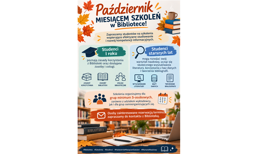Październik miesiącem szkoleń w Bibliotece!