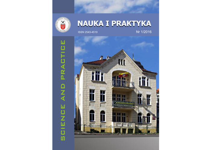 Nauka i praktyka / Science and Practice Nr 1/2016
