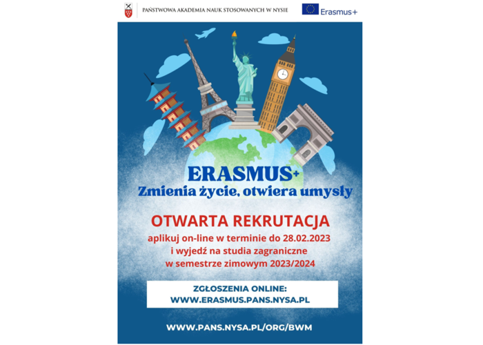 Otwarta rekrutacja dla studentów na wyjazdy na studia w ramach Programu Erasmus+ (projekt K131 – kraje UE)