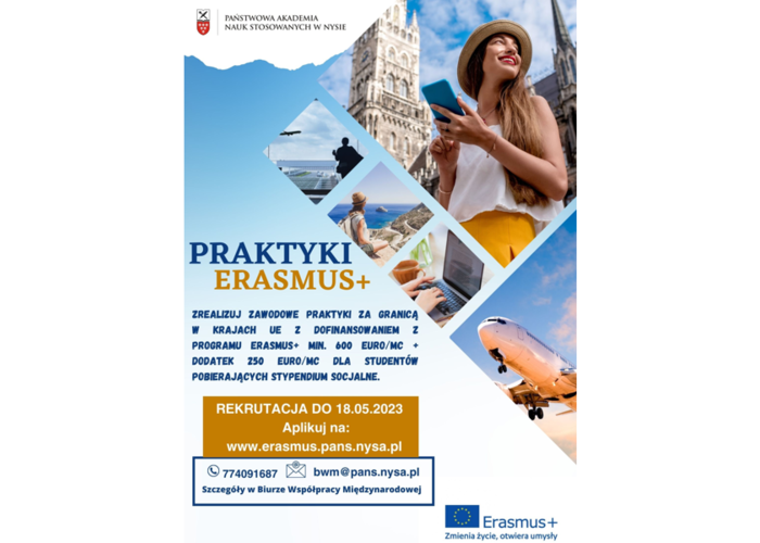 Otwarta rekrutacja na wyjazdy studentów na praktyki i staże absolwenckie w ramach programu Erasmus+