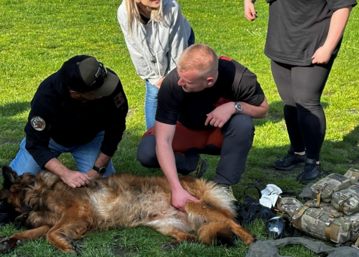 Psy – ratownicy pomagają nyskim studentom
