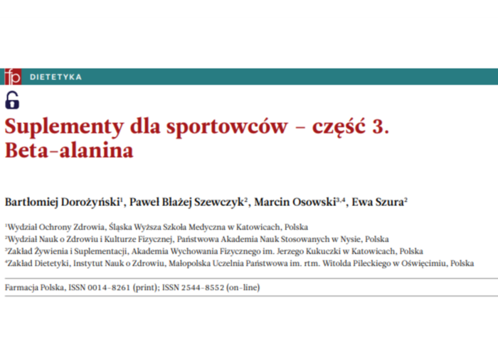 Suplementy dla sportowców, cz. III, Beta-alanina