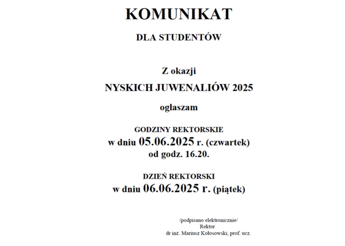 Godziny Rektorskie