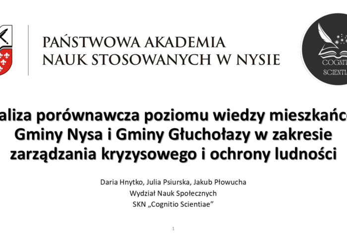 Koncepcja badania empirycznego na przykładzie VI Nyskiego Forum Bezpieczeństwa i Administracji - SKN "Cognitio Scientiae"