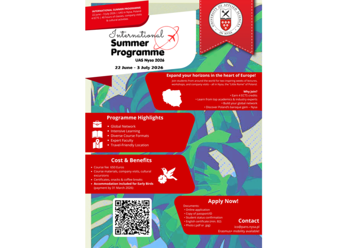 INTERNATIONAL SUMMER PROGRAMME 22.06-03.07.2026
