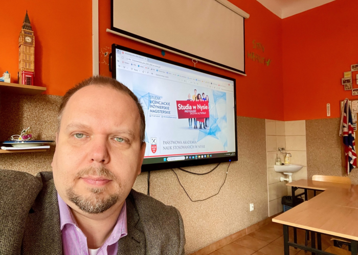 Wyjazd promocyjny Uczelni dra Grzegorza Chmielewskiego do Brzegu