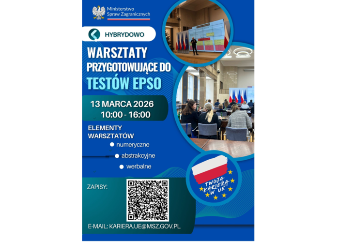 Warsztaty przygotowujące do testów EPSO – 13 marca 2026 r.