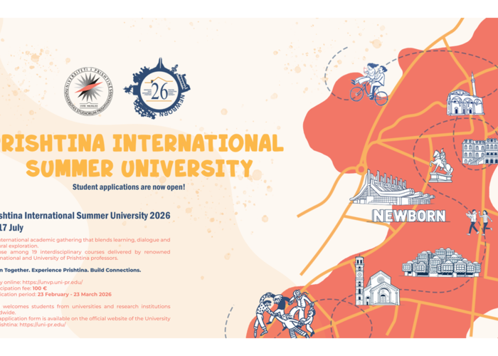 Międzynarodowa Szkoła Letnia w Kosowie 6-17 lipca 2026 – Prishtina International Summer University (PISU) 2026 UWAGA: Termin rekrutacji studentów PANS w Nysie: 22 marca 2026!