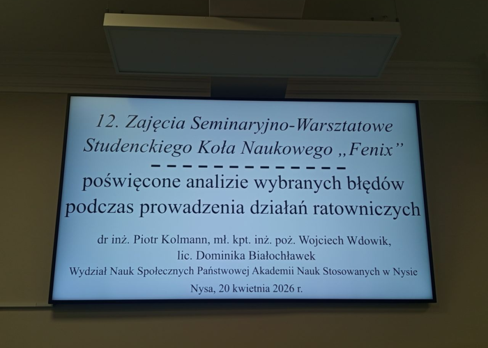 12. Zajęcia Seminaryjno-Warsztatowe Studenckiego Koła Naukowego „Fenix”