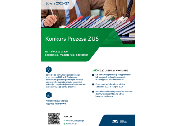 Konkurs na najlepszą pracę dyplomową z zakresu ubezpieczeń społecznych