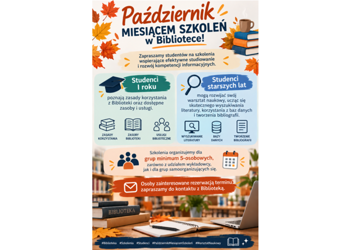 Październik miesiącem szkoleń w Bibliotece!