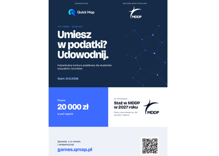 Ogólnopolski konkurs podatkowy Tax Games 2026/2027 (partner: MDDP) – informacja dla studentów